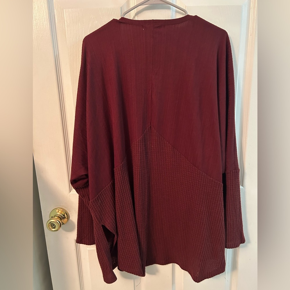Maurices Burgundy Open Front Cardigan - Picture 2 of 5